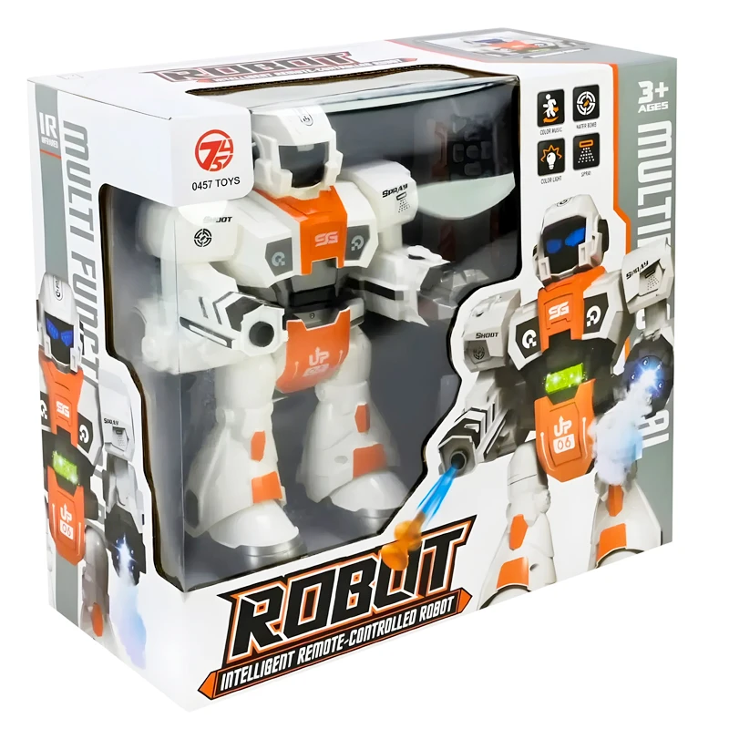 Intelligent Remote Control Robot with Battery Operated With Sound & Light Orbeez & Dart Shooting With Smoke Function